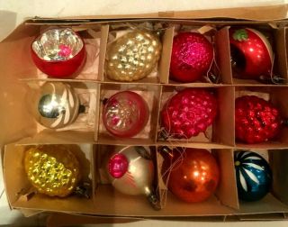 VINTAGE ASSORTMENT OF 28 MERCURY GLASS CHRISTMAS DECORATIONS WITH BOXES 5