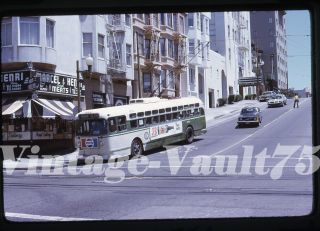 Slide Trackless Trolley Bus Sfmr Muni 554 San Francisco Kodachrome 1975
