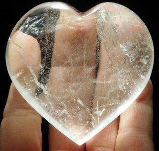 A Big Translucent Brazilian Quartz Crystal Heart 247gr E