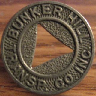 Very Old Bunker Hill Transp.  Co.  Inc.  Waterbury,  Ct Transit Token - Connecticut