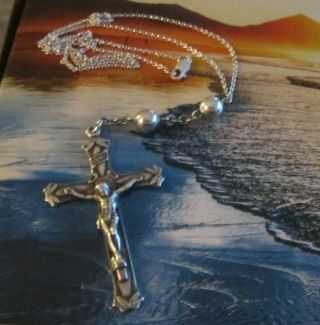Vintage Sterling Silver Crucifix Cross Necklace