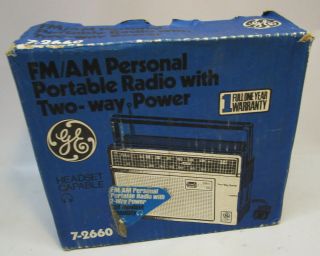 Vintage Ge 7 - 2660 Fm/am Portable Radio,  Great