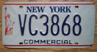 Single York License Plate - 1986 - Vc3868 - Statue Of Liberty - Commercial