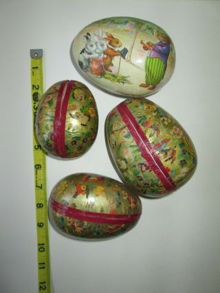 Vintage Paper Mache 3 Easter Nesting Eggs Plus One More Made In Germany