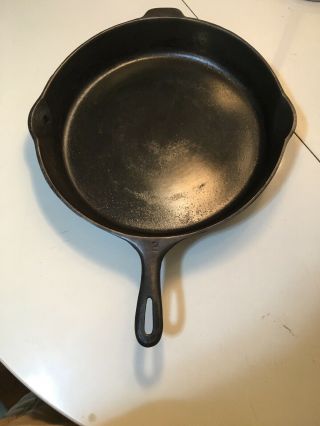 Vintage Unbranded 12 A - 14 Inch Cast Iron Skillet - - Frying Pan