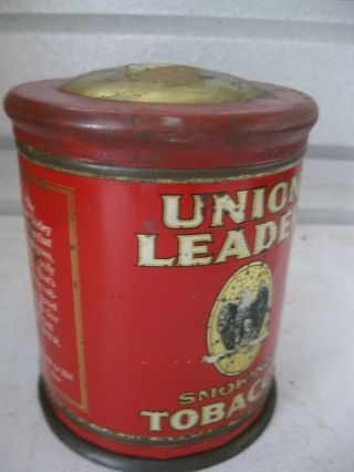 Vintage Union Leader Smoking Tobacco Tin Can 3