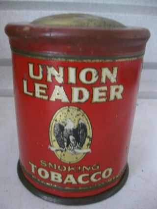 Vintage Union Leader Smoking Tobacco Tin Can 4