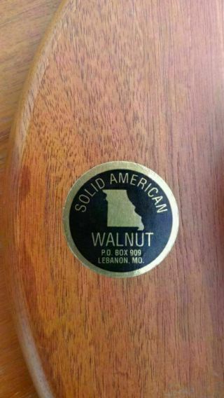 Vintage Solid American Walnut Lazy Susan Wood Wooden 12 