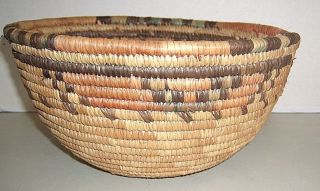 Vintage African Hand Woven Coiled Hausa Basket 11 " X 5 "