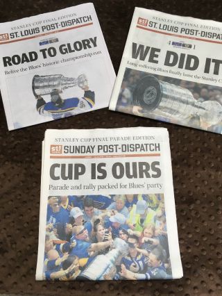 St Louis Blues Newspapers Never Unfolded Stanley Cup