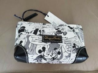 Nwt Disney Dooney And Bourke Mickey And Minnie Comics Cosmetic Case