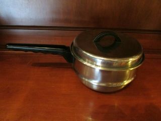 Vintage Lifetime 18 - 8 Stainless Steel Cookware 1.  5 Qt Double Boiler W/ Lid Usa