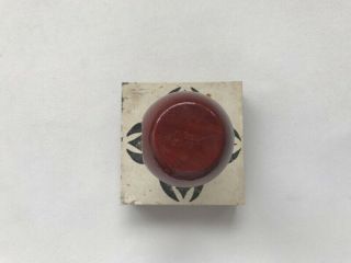 Rubber Wooden Stamp Buddhist Temple Square Handle Rare Mark Japanese Vtg v23 4