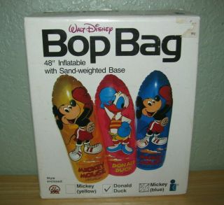 2 - 1987 Walt Disney 48” Inflatable Bop Bag Donald Duck & Mickey Punching Bags