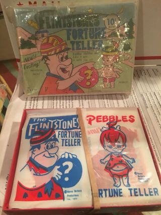 Rare 1977 Hanna Barbera The Flintstones Fortune Teller Store Box 100,  Wax Packs
