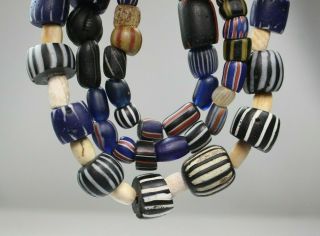 Native American Striped Venetian Old Trade Beads G.  Lakes Indians Ny 1600s - 700s