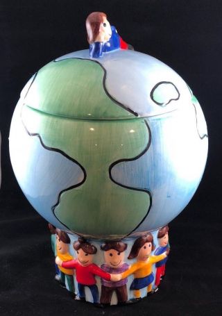 Save The Children Globe Cookie Jar Kids Collectable Kids Around the World Rare 4