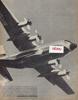 Continental Airlines 1965 2 Pg Lockheed 382b Go Anywhere Do Anything Ad