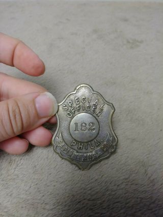 Obsolete Vtg Philadelphia Rapid Transit Prt Special Officer Badge 182
