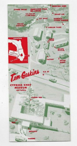 1950 ' s PALMDALE FL TRAVEL BROCHURE Tom Gaskins Cypress Knee Museum 2