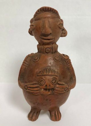 Unknown Central South America Pottery Clay Pre Columbian Figure With Trophy Head