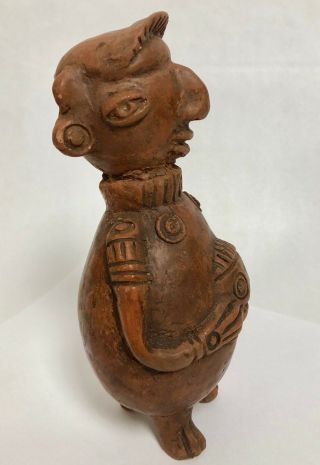 Unknown Central South America Pottery Clay Pre Columbian Figure With Trophy Head 3