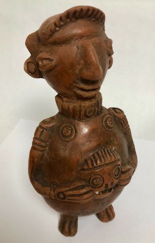 Unknown Central South America Pottery Clay Pre Columbian Figure With Trophy Head 6