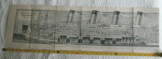 1912 White Star Line RMS Olympic fold - out deck plan - Rare - ' AS - IS ' incomplete 3