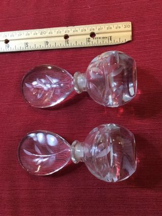 Vintage Lrice Matching Perfume Bottles Cut Glass
