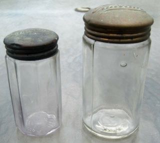 2 Vintage Early 1900’s Talcolette Glass Jars With Lids Hbc Co Baltimore Maryland