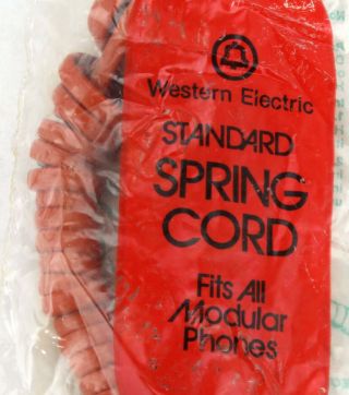 Nos Western Electric Telephone Spring Cord Handset Modular Orange Qty Of 1 (403)