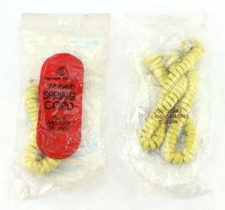 Nos Western Electric Telephone Spring Cord Handset Modular Yellow Qty Of 2 (399)