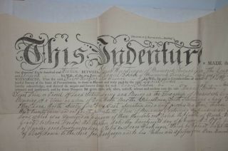 Vintage Historic Land Deed Paper Document 1816 Schuylkill Co Pa Many Signatures