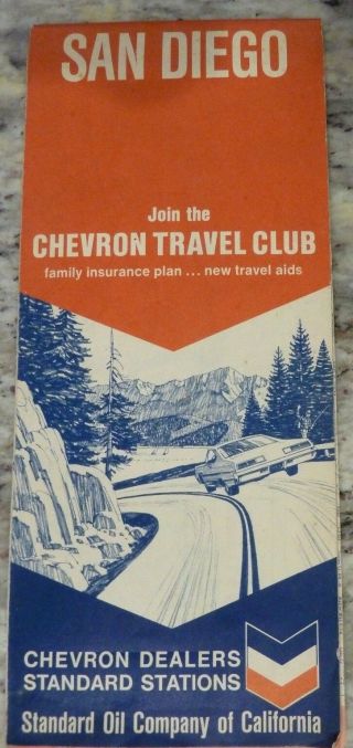 1970 Chevron Standard Oil Road Map San Diego California Ca Highway Map