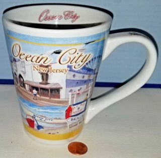 Large White Photo Coffee Mug Ocean City,  Jersey Beach & Boardwalk