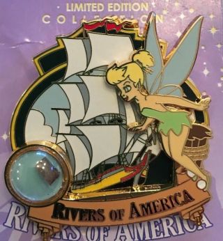 Dlr Piece Of Disney History 2 Rivers Of America Dock Tinker Bell Tink Pin