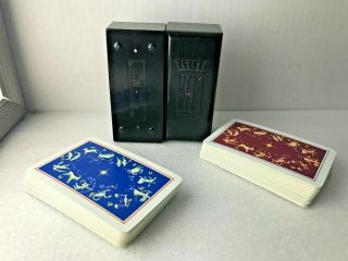 Vintage Kem Plastic Playing Cards (2 Decks) W Case Astrology