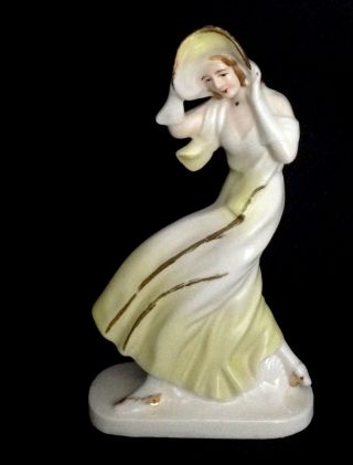 Vintage Porcelain German Art Deco Lady Figurine No 3.  17cms