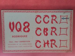 Rodriguez - Don Miller/ 1965 - 1967 Dxpedition - Vq8ccr - Qsl