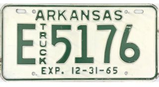 99 Cent 1965 Arkansas Truck License Plate E5176