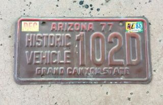 Arizona Historic Vehicle Copper License Plate