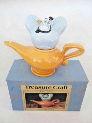 Genie From Aladdin Salt And Pepper Shaker Set Lamp Disney Treasure Craft Figure