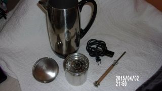 Vintage Farberware 2 - 12 Cup Percolator Coffee Pot Maker Model No.  142B/EXCELLENT 3