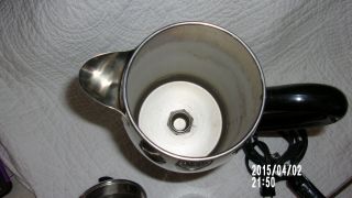 Vintage Farberware 2 - 12 Cup Percolator Coffee Pot Maker Model No.  142B/EXCELLENT 4
