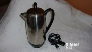 Vintage Farberware 2 - 12 Cup Percolator Coffee Pot Maker Model No.  142B/EXCELLENT 5