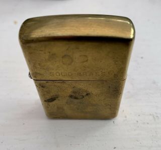 Vintage Zippo Solid Brass H Ix - Made In Usa