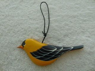 Hand - Carved Starr Wood Decoy " Goldfinch " Ornament - Signed & Dated 2009 - Great