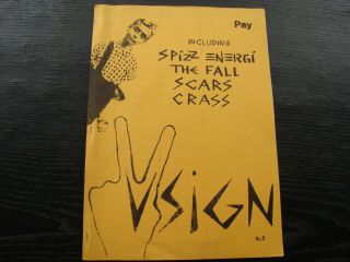 V Sign Punk Fanzine No 2 - 80 Crass Scars The Fall Spizz Energi Uk Decay