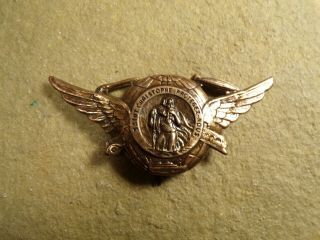 Vintage Saint St Christopher Protect Us Medal Auto Visor Pin