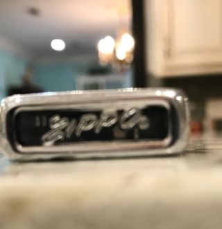 Vintage 1960’s? Slim Zippo Windproof Lighter Pinstripe No Monogram Extra Flints 3
